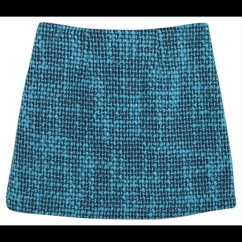 Alice + Olivia Blue Tweed Skirt
